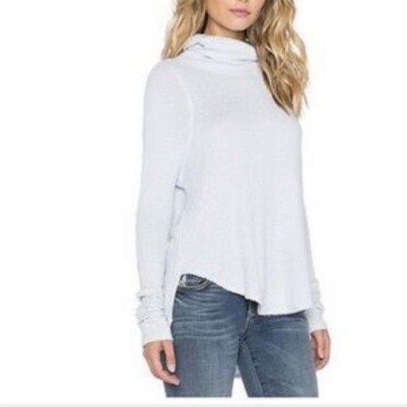 Free People NWT Drippy Thermal White Cowl Neck Tunic - Picture 2 of 10